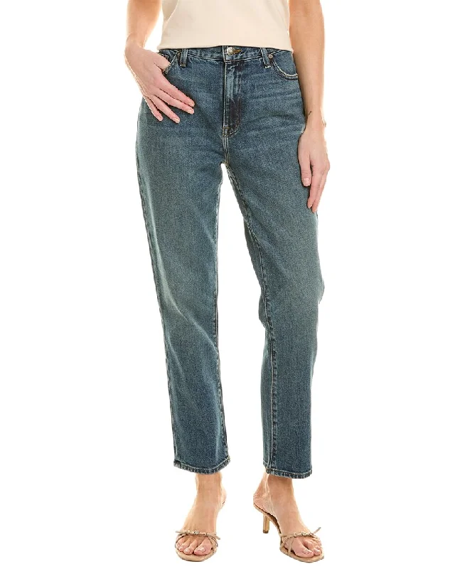 Current/Elliott Mom Jean Crescent Straight Leg Jean Trendy Cut-Off Denim Shorts