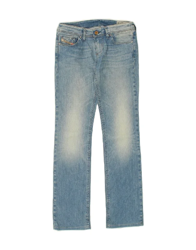 DIESEL Womens Lowky Straight Jeans W25 L32 Blue Cotton Stylish High-Rise Mom Jeans