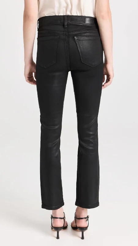 DL1961 Women's Mara Straight: Mid Rise Instasculpt Ankle Jeans, Black Coated Pan Chic Faded Blue Jeans
