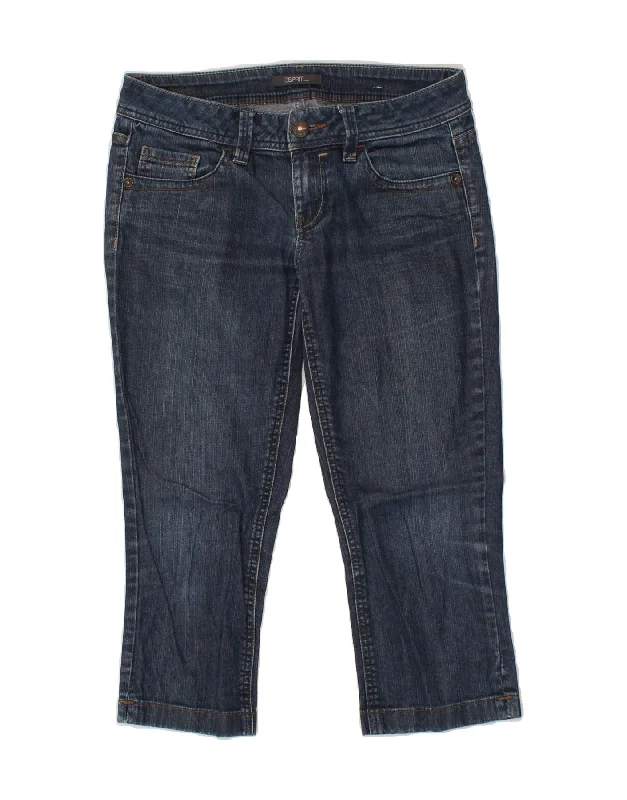 ESPRIT Womens Capri Jeans W30 L20 Navy Blue Cotton Trendy Vintage Denim Jeans