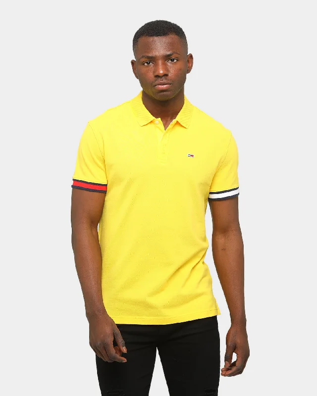 Tommy Jeans TJM Branded Sleeve Polo Star Fruit Yellow Cozy Tencel Blend Denim Jeans