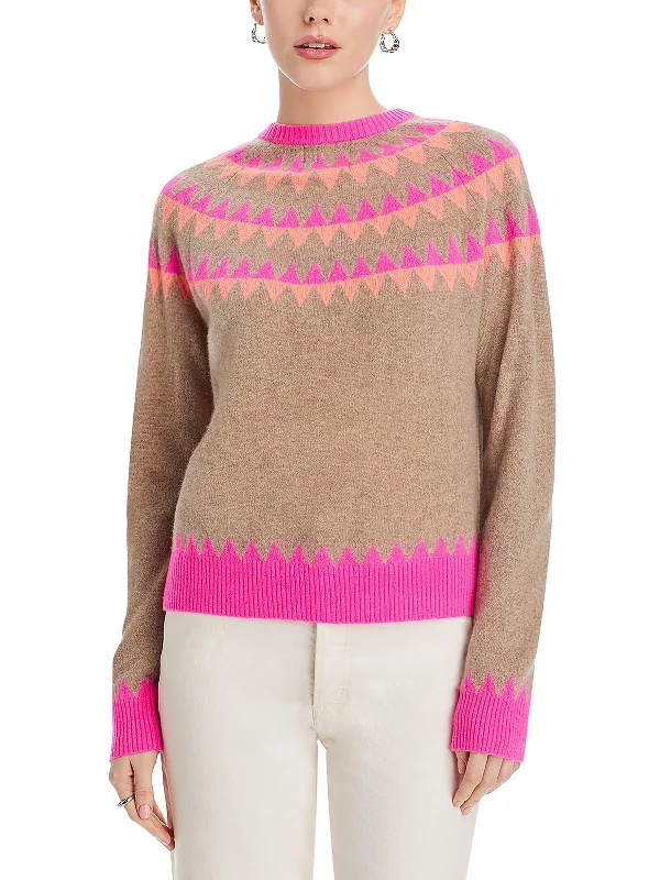 Womens Cashmere Long Sleeves Pullover Sweater Sequined Glittery Shiny