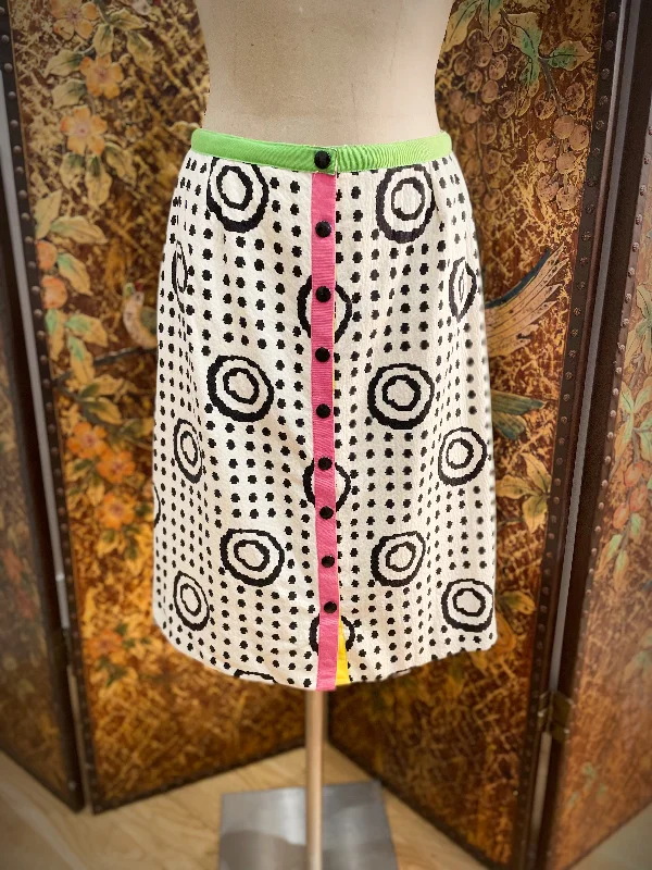 1960s Black & White Polka Dot Skirt denim skirt casual