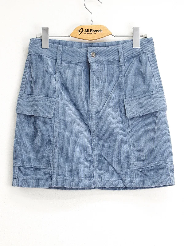 Women's Ribbed Velvet Skirt,Blue velvet skirt glossy