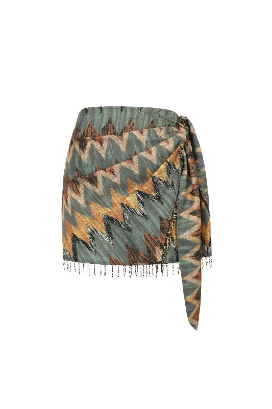 A&A Wrap Bahamas Skirt silk skirt lustrous