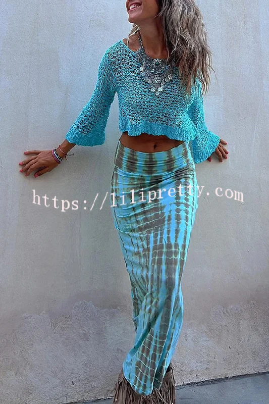 Lilipretty Adoring Memories Tie-dye Elastic Waist Maxi Skirt silk skirt luxurious