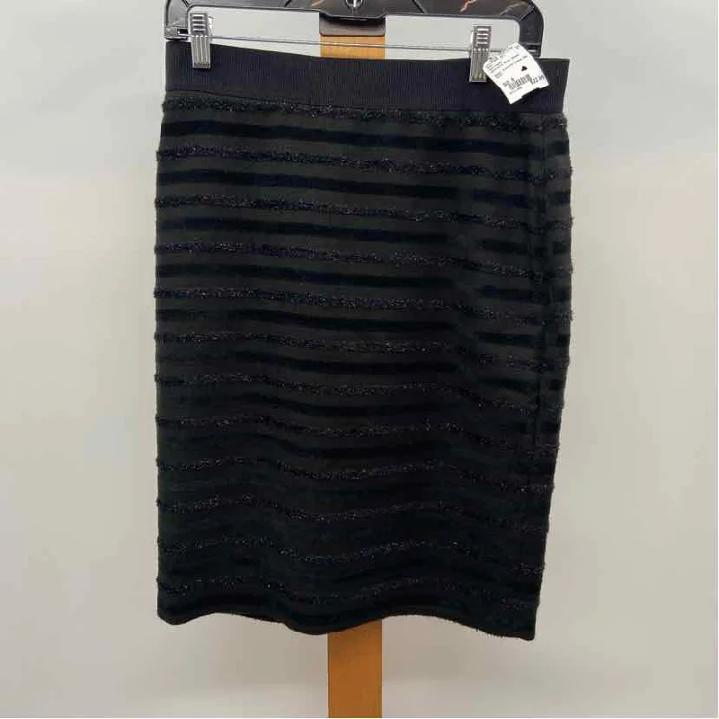 Ann Taylor Women's Size 8 Black Stripe Skirt chiffon skirt flowing