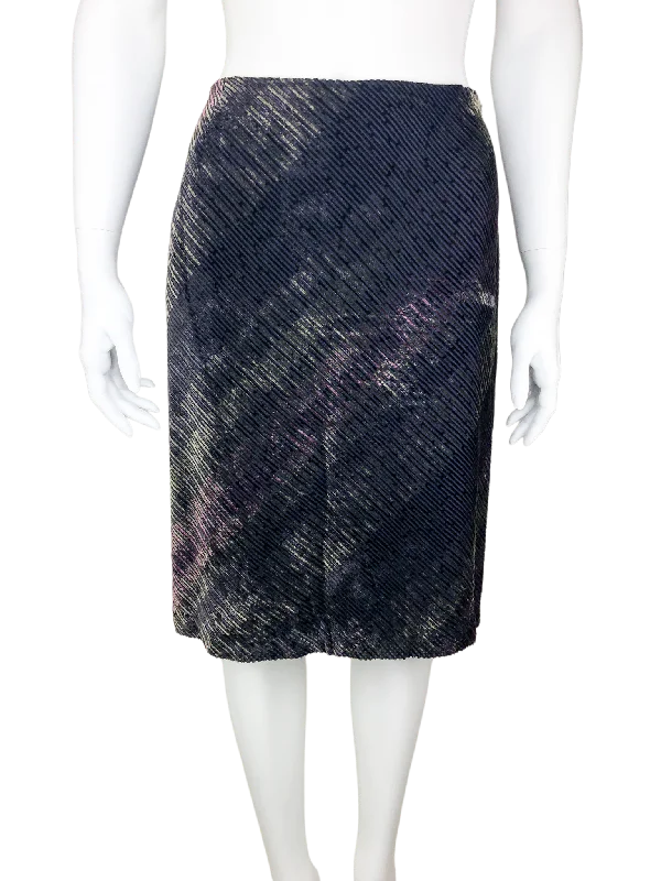 Anna Sui, Women's Bias Ribbed Velvet Skirt, Multi, Size 6 satin skirt smooth