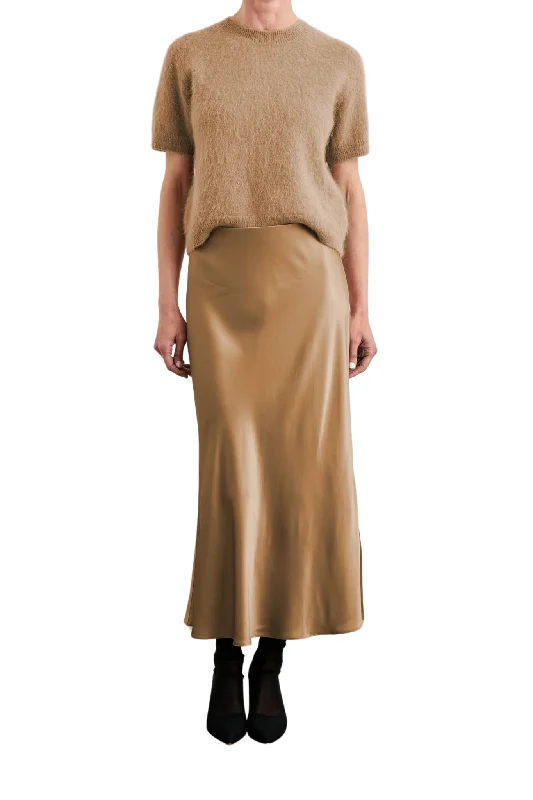 Anya Skirt in Camel denim skirt fashionable