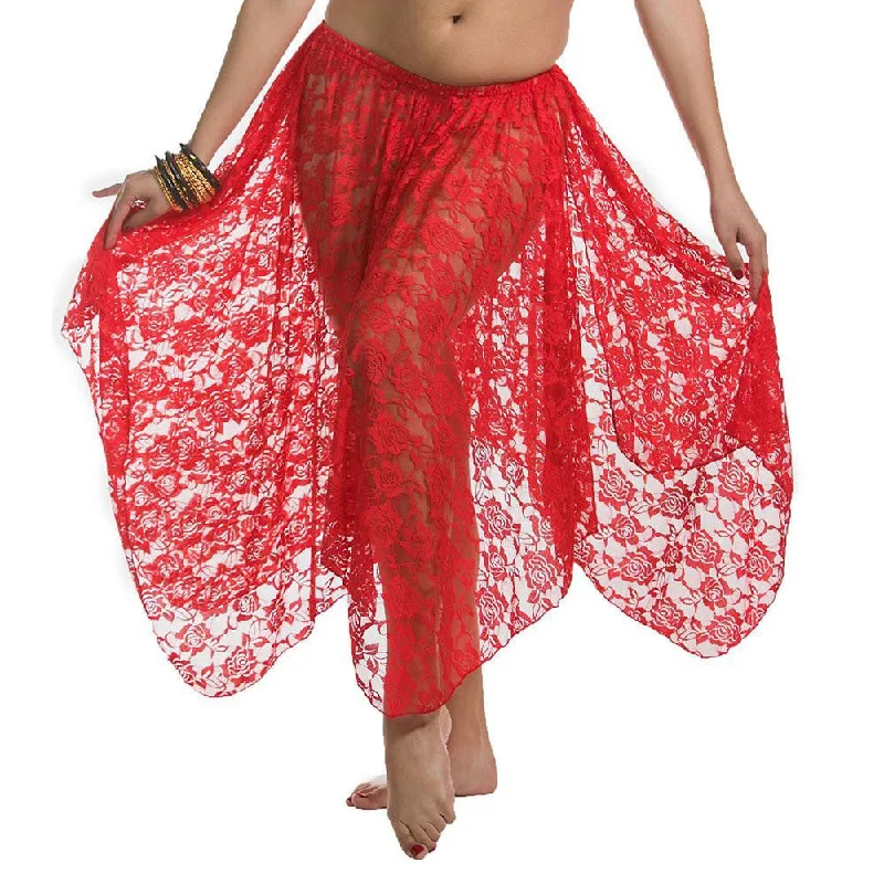 Belly Dance 4 Panel Lace Skirt | LONG AND LOVELY LACE summer skirt style