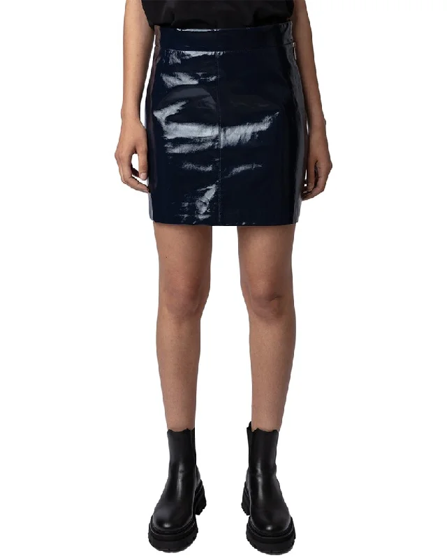 Zadig & Voltaire Jinette Vinyle Leather Skirt silk skirt lustrous