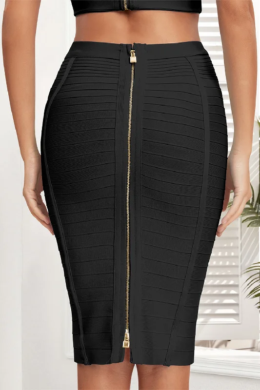 Black Bandage Skirt Black Pencil Skirt leather skirt bold