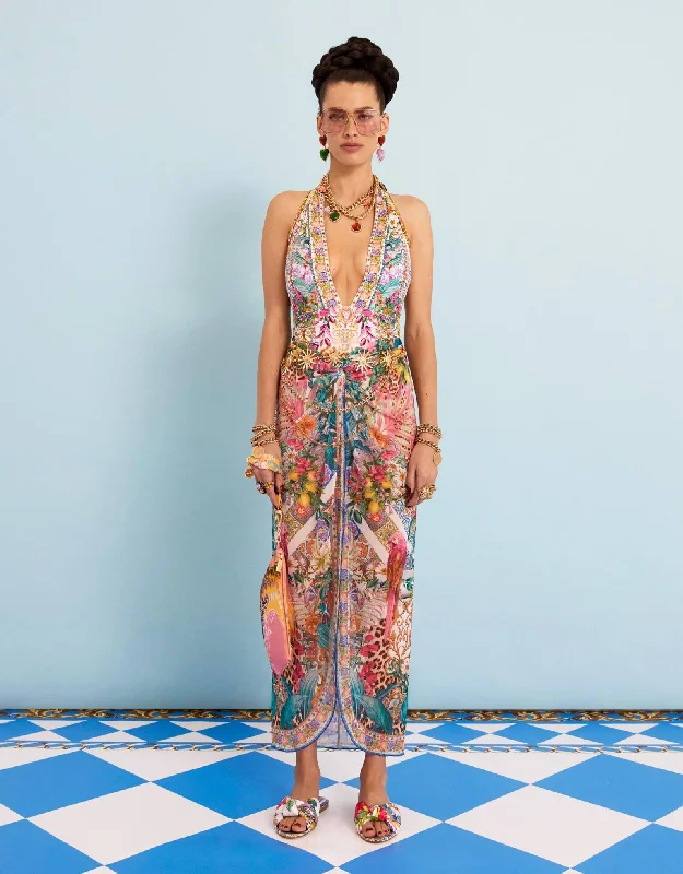 Twist Front Long Skirt, Flowers of Neptune pencil skirt chic