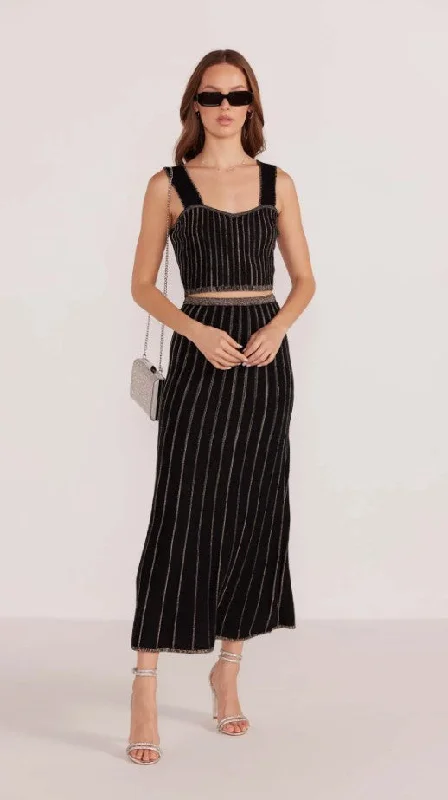 Black/Champagne Stripe