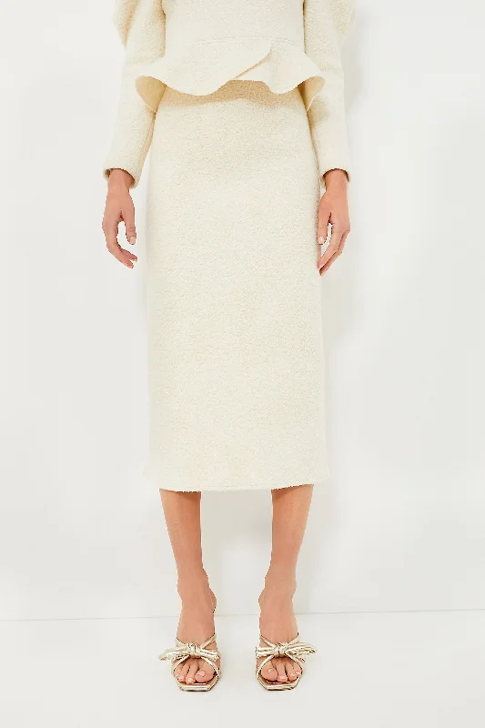 Cream Peri A-Line Skirt leather skirt modern