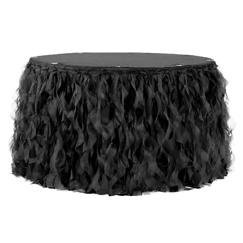 Curly Willow 17ft Table Skirt - Black relaxed fit skirt