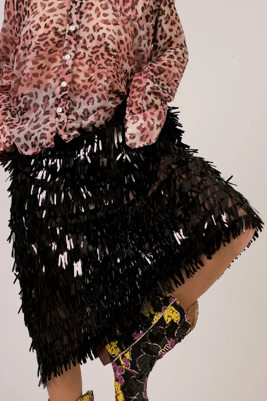 EMBELLISHED SKIRT LUZU velvet skirt plush
