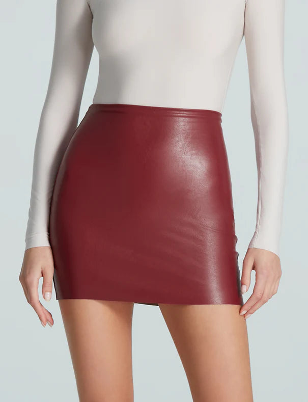 Faux Leather Micro Mini Skirt Garnet linen skirt natural