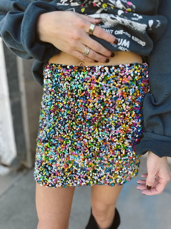 Gilner Farrar | Lilian Skirt - Multi Color Sequin tiered skirt playful
