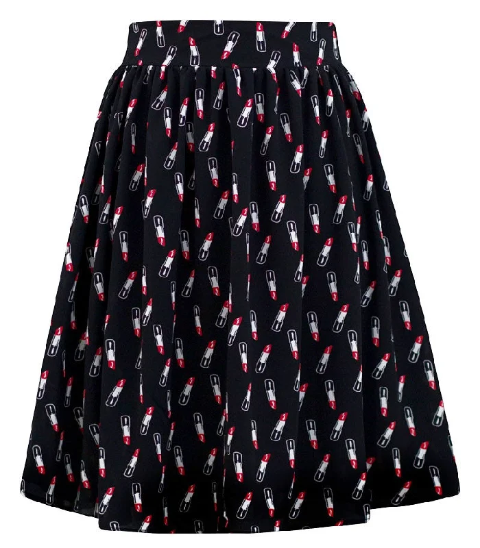 Glamour Girl Lipstick Print Skirt cashmere skirt plush