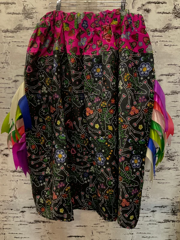 Handmade Beaded Floral Animals with Berry Pop Pink Top Ribbon Skirt casual skirt length