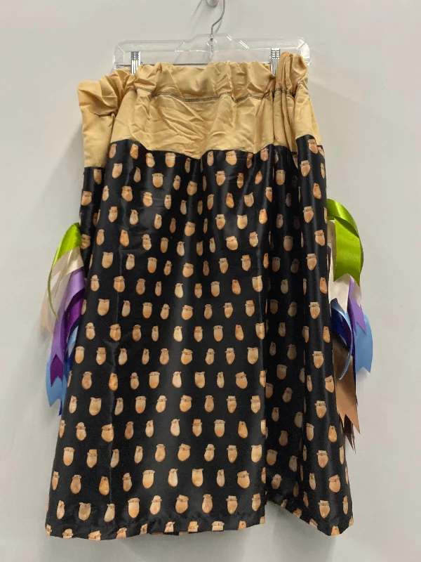Handmade Black Elk Teeth Satin Ribbon Skirt denim skirt trendy