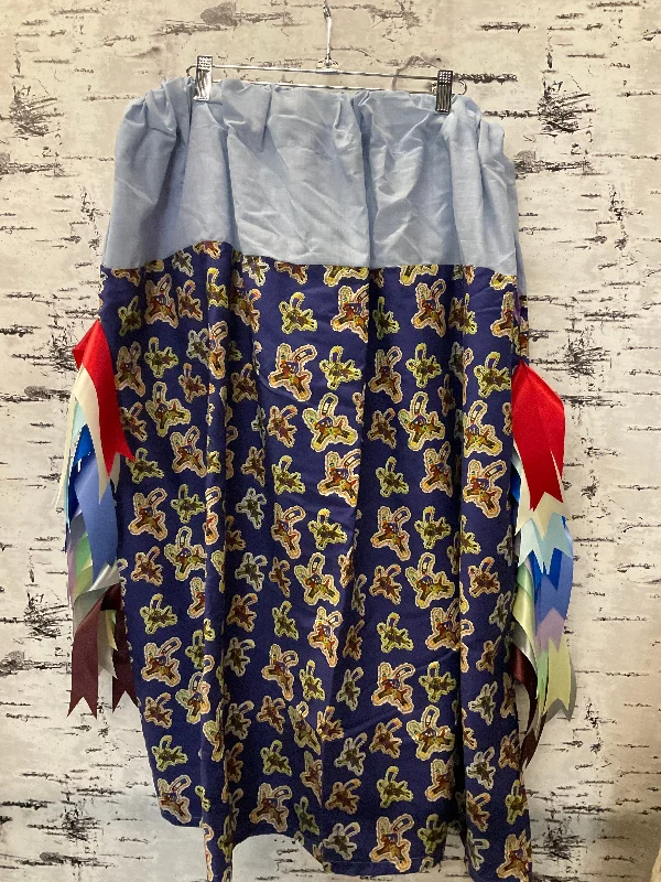 Handmade Riders Blue w/ Lt Blue Top Ribbon Skirt denim skirt casual