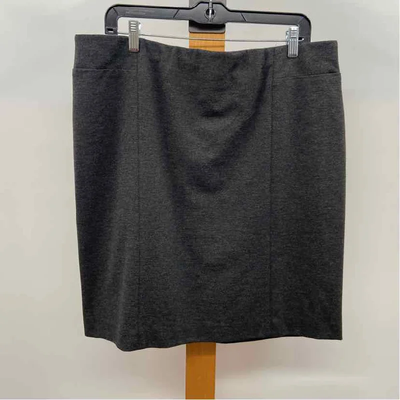 JJill Women's Size L Charcoal Heathered Skirt corduroy skirt cozy