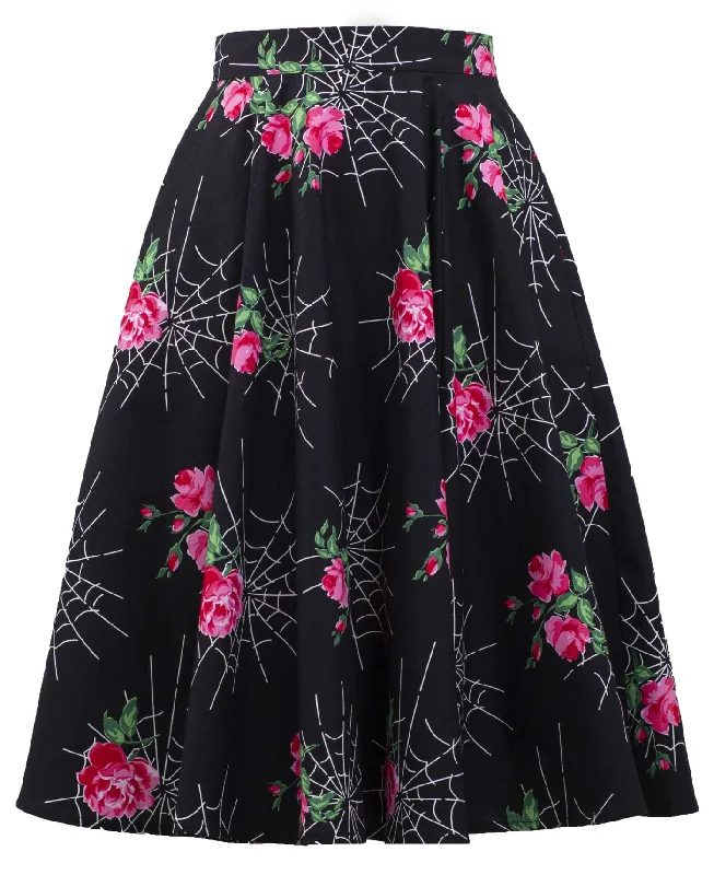 Kiss of the Spider Vintage Inspired Swing Skirt with Pockets wrap skirt elegant