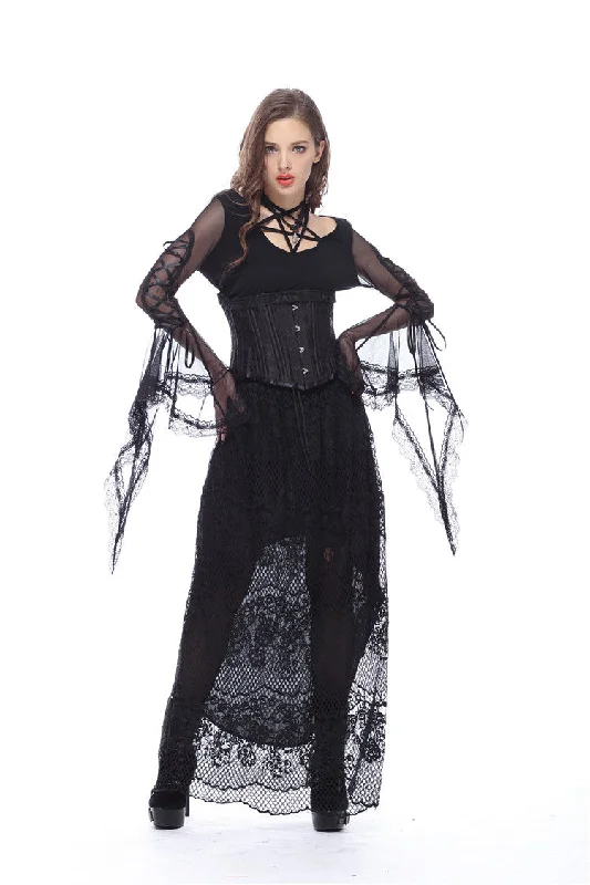 Casual hollow-out lace skirt KW097 asymmetrical skirt cut