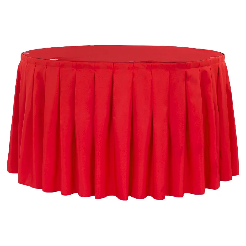Polyester 21ft Table Skirt - Red velvet skirt luxury