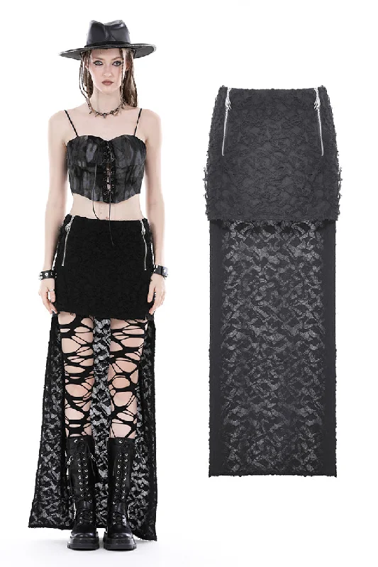 Punk devil hands high low skirt KW312 wrap skirt elegant
