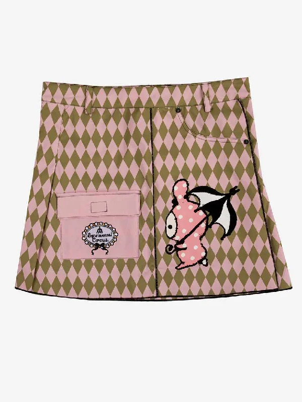 Shappo Pleated Back Skirt high slit skirt