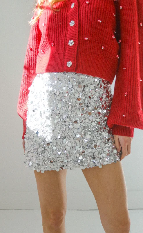 show me your mumu: all night skort - silver breathable skirt fabric