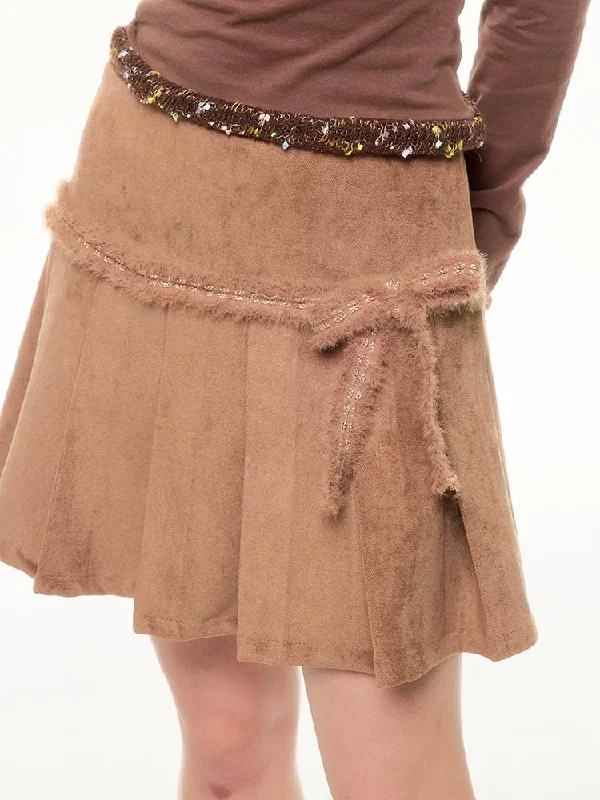 Sic Astra Cottage Deer Mini Skirt wool skirt thick