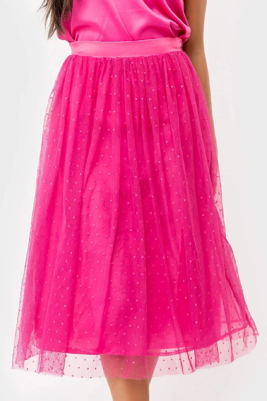 Swiss Dot Layered Midi Skirt cotton skirt soft