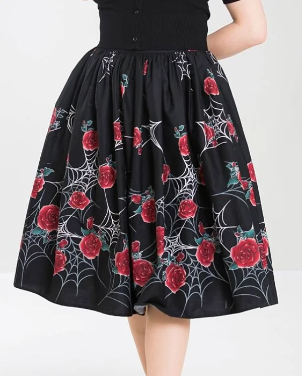 Webs and Roses Sabrina 50's Gathered Swing Skirt wool skirt sturdy