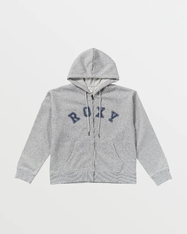 Team Roxy Evening Hike Zip-Up Sweatshirt - Heritage Heather Hoodie with Drawcord Adjustable Secure