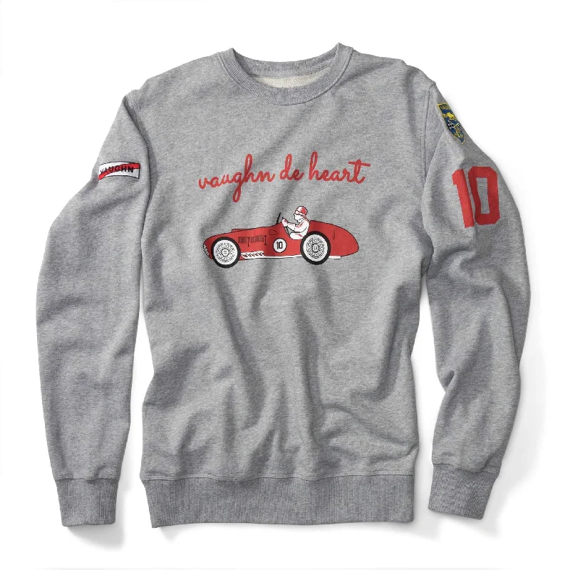 Women's - F1 Sweatshirt - Uno Zero Automobilismo Heather Grey Sweater Hoodie with Elastic Waist Stretchable Comfortable
